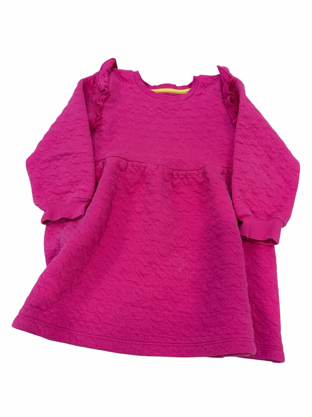 Boden Girls Bright Pink Quilted Pullover Dress